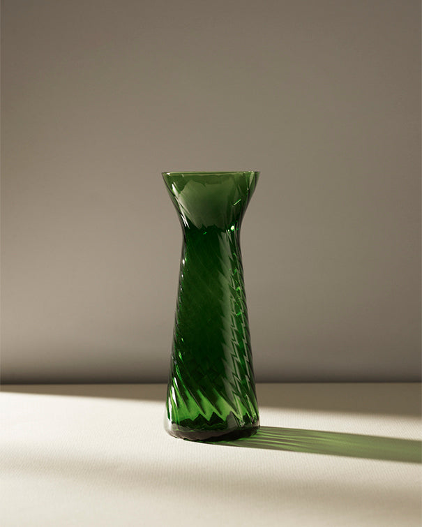 Mundblæst Hyacintglas Mørkegrøn